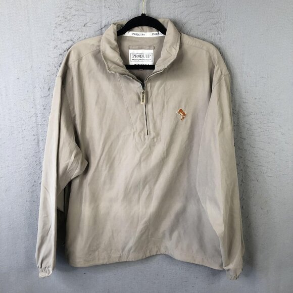 ProQuip Other - ProQuip Golf Windshirt Mens Large Khaki Windshield Quarter Zip Jacket Pullover